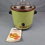 Vtg Avocado Green Retro Vegetable Pattern Rival 3100 3.5 Qt Crock Pot- Tested. Fixed Price $34.88.