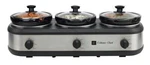 Culinary Chef, 3 X 2.5 Qt. Triple Slow Cooker, Stainless Steel. Fixed Price $79.00.