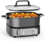 6-QUART Electric Skillet, Hot Non-stick Pfoa-free Ceramic-coated Pot, 1600. Fixed Price $110.39.