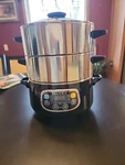 Secura 8.5 Qt Stainless Steel Electric Food Steamer, Double-tier, 1200W. Fixed Price $79.00.