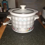 Pioneer Woman 1.5QT Mini Crockpot Euc Gray Ginham Checked/floral Pattern. Fixed Price $12.99.