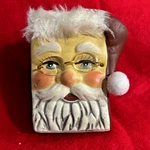 Santa Ceramic Box/bag W/glasses 4.25" By K Collection G2. Fixed Price $14.00.