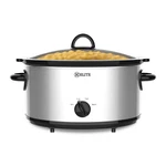 Kitchen Elite 6 Qt Slow Cooker, Stainless Steel Ceramic Crock Pot With Glass Lid. Fixed Price $44.99.