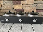 Bella Sensio Model 63150B Triple Slow Cooker Warm Crock Pot. Fixed Price $49.00.