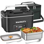 Ikuchelife Heated Lunch Box, 24000MAH Cordless Electric 1.2 Liters, Black. Fixed Price $141.82.