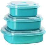 Reston Lloyd Calypso Basics Microwave Cookware, Multiple Sizes, Turquoise. Fixed Price $38.45.