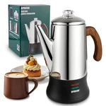 Apoxcon Electric Coffee Percolator Stainless Steel Cup, WOODEN-8. Fixed Price $85.90.