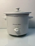 Proctor Silex 1.5 Qt Slow Cooker Model 33015 White Compact Crock Pot. Fixed Price $19.99.
