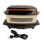 Vintage West Bend Cooker Slow 84114 Brown Stripe Qt Amber Glass Lid Tested. Fixed Price $54.99.