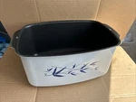 West Bend Slow Cooker 6 Qt Non-stick White Pan Pot Blue Wheat. Fixed Price $10.00.