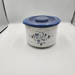 Rival Crockette One Quart Pot Blue Delft 3205-502 Vintage Flowers Works 1Q. Fixed Price $16.99.