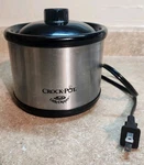 Crock Pot Little Dipper Mini Slow Cooker Stainless 16 Oz With Lid Tested 32401-C. Fixed Price $14.40.