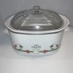 Rival Crock Pot Stoneware Slow Cooker Oval Removable Qt Model 3760 Veggie Leaf. Fixed Price $54.99.