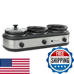 Frigidaire ESC3105-SS Triple Slow Cooker Buffet Server Food Warmer Stainless. Fixed Price $115.92.