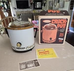 Rare Find, New Open Box 1970S Rival Crock Pot Slow Cooker 3.5QT White 3100. Fixed Price $150.00.