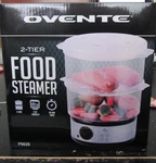 Electric Food Steamer Ovente 5 Qt 2-TIER Meal Cooker Stackable S. Steel Base. Fixed Price $19.99.