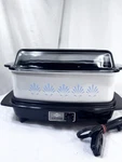 Vtg West Bend Slow Cooker Griddle 4 Qt Glass Lid Cord Blue Floral Euc Freshp. Fixed Price $68.99.
