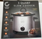 3 Quart Slow Cooker From Complete Cuisine, Stainless Steel & Stoneware,. Fixed Price $21.00.