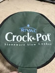 Rival Crock Pot Cover Round Green Stoneware Slow Cooker Insulated Callapsible. Fixed Price $10.00.