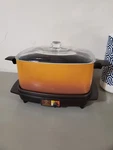 Vtg West Bend 6 Quart Slow Cooker Orange Harvest Pot Lid Cord Untested. Fixed Price $28.89.