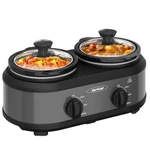 Sunvivi Dual Slow Cooker, Buffet Servers And Warmer With 2 Removable Ceramic .... Fixed Price $135.20.