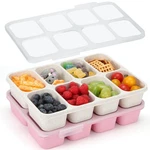 Snackle Container,leak-proof 8 Compartment Divided Serving Tray With Li.... Fixed Price $20.56.