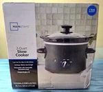 Mainstays 2 Qt Slow Cooker Matte Black Finish Removeable Stoneware Pot Model MS5. Fixed Price $24.99.