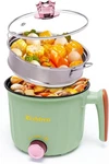 Hot Pot Electric With Steamer, Rapid Noodles Cooker,non-stick Green. Fixed Price $42.94.
