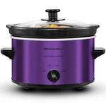 Elite Gourmet 2 Quart Purple Slow Cooker With Adjustable Settings And Easy Clean. Fixed Price $47.79.