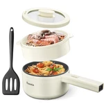 Electric Hot Pot W/ Steamer, 1.6L, Non-stick Ramen Cooker, Saut Pan. Fixed Price $72.11.