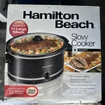 Hamilton Beach Slow Cooker, 8 Quart, Extra-large Capacity, Serves 10+, Black. Fixed Price $50.00.