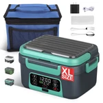 Cordless Electric Heated Lunch Box, 1.5L - 6.3 Cups 20000 Mah 100W Xl, Green. Fixed Price $88.99.