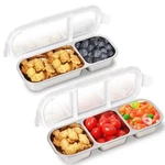 Ptytify Stainless Steel Snack Containers With 3+2 Compartment Pcs, Silver. Fixed Price $28.90.