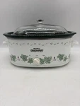 Vintage Rival Slow Cooker Crock Pot 3745 4.5 Qt Oval Green Ivy & Grapes Works. Fixed Price $54.99.