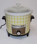 Vintage Hamilton Beach Scovill Slow Cooker Simmer-on Ii Yellow Plaid 4 Quart. Fixed Price $39.00.