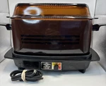 Vintage West Bend Cooker Plus Electric Skillet Roaster W/ Amber Glass Lid Tested. Fixed Price $33.13.