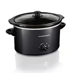Hamilton Beach Slow Cooker 3 Quart Black Oval Crockpot With Lid Dishwasher Safe. Fixed Price $44.42.