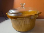 Vtg Rival Crockpot Quart 3154/1 Replacement Brown Stoneware Insert,pyrex Lid.. Fixed Price $29.99.