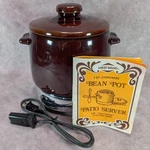Vintage West Bend 2 Qt Stoneware Bean Pot Patio Server Electric Base With Manual. Fixed Price $29.99.