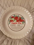 Vintage Ceramic Sunnycraft Apple Pie With Recipe Baking Dish Plate 11" Oven Safe. Fixed Price $17.48.