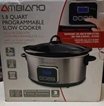 Ambiano 5.8 Qt. Programmable Slow Cooker. Fixed Price $40.95.