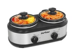 Sunvivi Dual Slow Cooker, Buffet Server And Food Warmer, 2.5 Quarts, Silver. Fixed Price $57.99.