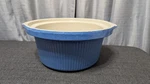 Vintage Rival 5 Qt Crock Pot Blue Inner Insert Round Stoneware Ceramic. Fixed Price $28.89.