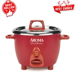 Aroma 6-CUP Stainless Steel Rice Cooker Grain Steamer, Red ARC-753SGR, 1.2 Quart. Fixed Price $39.59.
