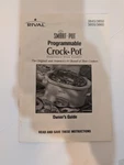 Rival Smart-pot Programmable Crock 3845 60 Owners Instructions Manual Only. Fixed Price $9.99.