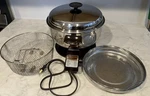 Rare Vtg West Bend Sensa-temp Electric 3 Quart Pedestal Soup Pot Fry/steamer. Fixed Price $89.99.