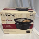 Rare Double Dipper Slow Cooker Warmer 2 Sides Divided Sauces. Fixed Price $59.00.