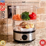 Food Steamer Cooker Electric Healthy Vegetable Steaming Pot Stackable Baskets. Fixed Price $34.99.