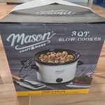 Mason 3 Qt Slow Cooker Crock Pot - White Warm High Easy To Use New. Fixed Price $36.00.