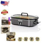 New 4-QUART Magnifique Oval Slow Cooker Stainless Steel Ceramic Pot. Fixed Price $132.29.